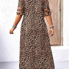 Nana's Women's Clothing Store  Vestido maxi de mujer de talla grande con hombros descubiertos y mangas cortas - Multicolor - Ver 6