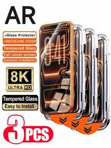 CASECOPS 3片裝高畫質螢幕保護貼附自動安裝套件，相容於 17/17 E/17 Pro/17 Pro Max/17 Air/16/16 Pro/15 Pro Max/15 Pro/15 Plus/15/14 Pro Max/14 Pro/14/13 Pro Max/13 Pro/13/12 Pro Max/12 Pro/12/11 Pro Max/11 Pro/11，9H 強化玻璃，防刮、防指紋，相容於手機殼，動態島全覆蓋，高畫質耐用強化玻璃螢幕保護貼 - 3件 - 查看 23