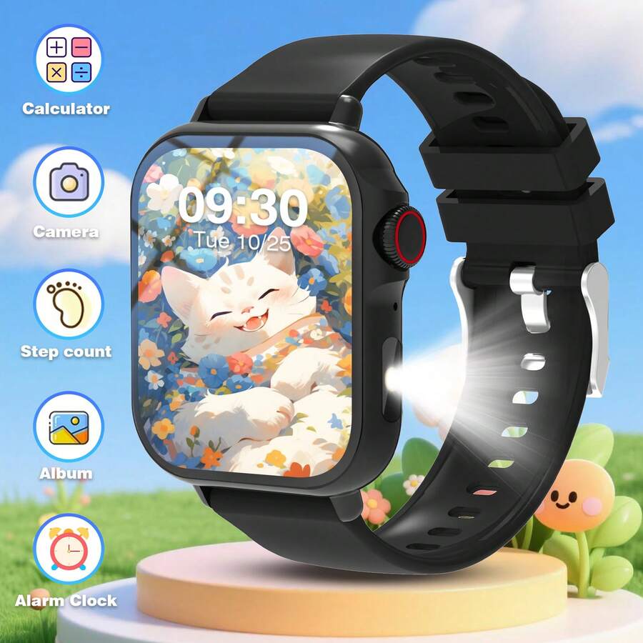Children's Smart Watch With Silicone Sports Strap, Call & Text, Pedometer, Calorie Tracking, Multiple Sports Modes, Incoming Call & Message Notifications, Full-Screen Touch, Android & IOS Compatible, Fun Gift For Kids - Multicolor - View 1
