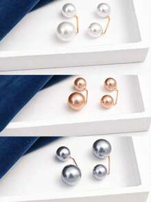 10pcs Faux Pearl Waist Buckles, Jeans Waist Adjustment Clips, Shirt Collar Clips, Anti-Exposure Buckles, Pearl Brooches, Minimalist Lapel Pins And Shoulder Straps, Skirt Waist Adjustment Clips, Cuff And Pant Leg Shortening Anti-Exposure Buckles - Multicolor - View 10