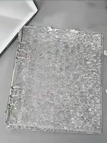 A5 波浪紋透明活頁夾 壓克力透明資料夾 耐用材質 活頁夾封面 可作為筆記本、計畫本、卡片收納簿、貼紙簿、相簿、文具學校用品 - 無色 - 查看 5