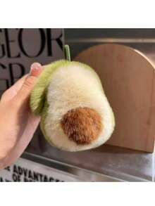 Cute Avocado Plush Pendant, Faux Rabbit Fur Material, Ins Style Backpack & Car Interior Decor, Cute Fruit Design Creative Small Gift, Green Small Feet Design, Holiday Gift - 彩色 - 查看 8