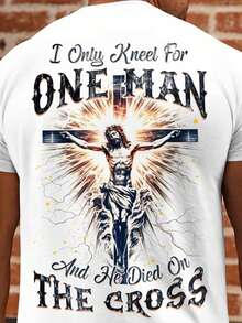 Camiseta de manga corta, hecha de algodón para una tela ultra cómoda, cuello redondo, estilo casual, mangas cortas, tela de elasticidad media, corte regular, adecuada para todas las est - Blanco - Ver 1