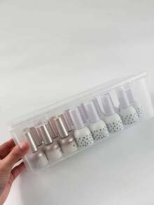 1/2 Pack Extra Large Transparent PP Nail Polish Storage Box - Stackable Nail Art Tool Organizer, Salon-Grade Beauty Accessory Box, Women's Gift, Christmas Gift, Perfect Gift For Women - Clear - View 2