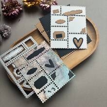 1 cái khuôn cắt kim loại mini hình tem bưu chính sáng tạo | khuôn dập nổi làm scrapbook, mẫu làm thiệp chúc mừng, phù hợp cho album thiệp, công cụ thủ công làm thiệp handmade - con tem - Xem 9