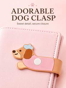 Cute Dog Pattern Compact Wallet, Korean Style Small Portable Multifunctional Card Holder & ID Holder, Holiday Graduation Teacher Appreciation Gift, Purple Girls Purse Mini Wallet - Multicolor - View 4