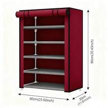 Red Dust-Proof Shoe Rack, Multi-Layer Minimalist Freestanding Shoe Storage Rack, Easy Assembly Space-Saving Storage Shelf, Suitable For Dorms And Homes, 6/8/10 Layers Optional (Can Hold 15-27 Pairs Of Shoes) - Red - View 10