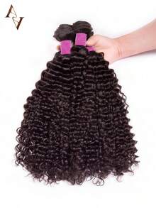 ARABELLA 1pc & 3pcs Combination Deep Wave Human Hair 10-32 Inch Natural Black 100% Pure Virgin Human Hair Soft Tangle-Free Easy Blend Unprocessed Brazilian Hair Beginner Friendly - SNatural - View 4