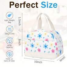Student Lunch BagLunch Box Lunch Bag For Women Men Leakproof Insulated Lunch Box Tote With Large Capacity Cooler Lunch Bag For   For Work/Office/School M-Corduroy Flowers - Corduroy Flowers - View 3