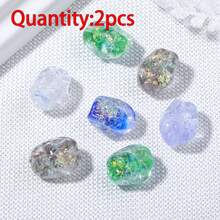 2 piezas de cuentas de vidrio con remolino multicolor, materiales de accesorios para hacer joyas DIY, collar, pulsera, aretes, cuentas hechas a mano - Cuentas de colores para hacer una noria - Ver 19