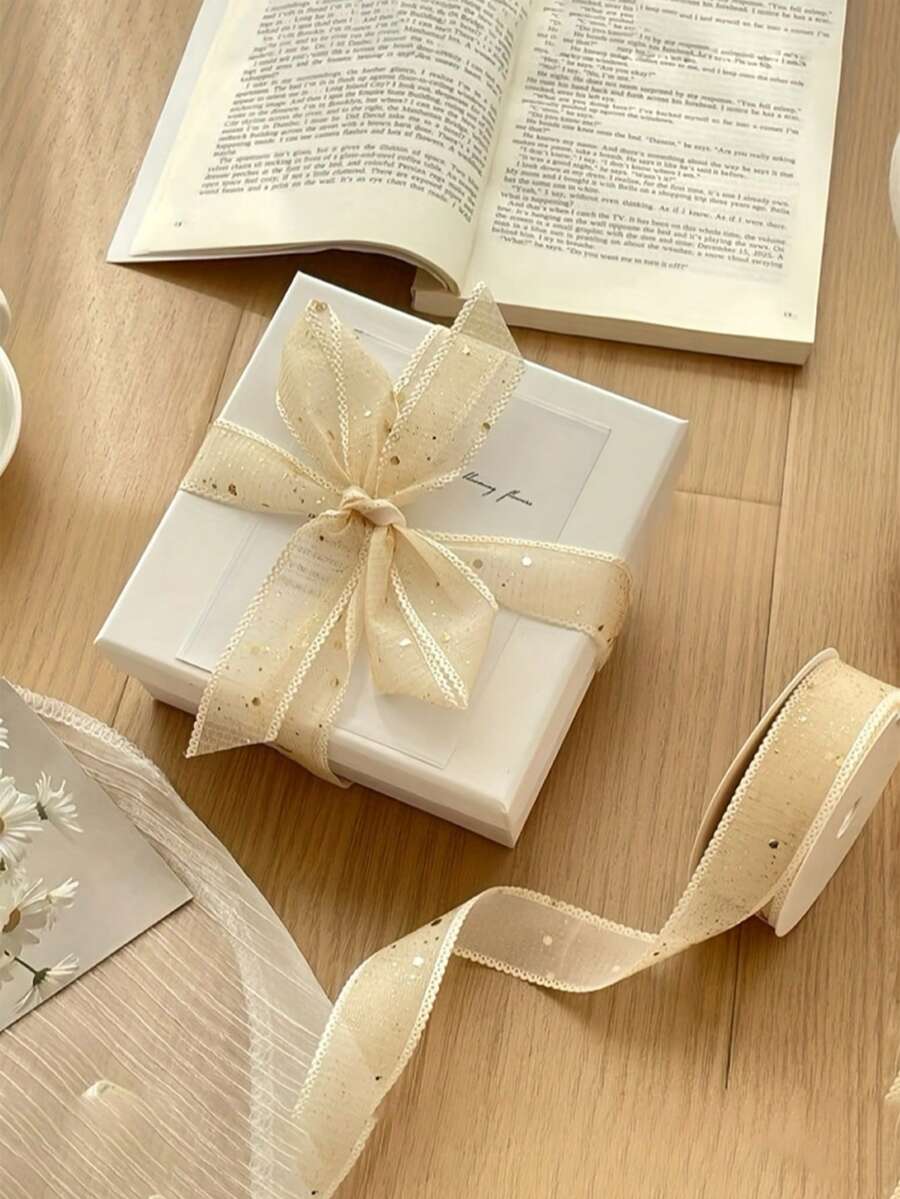 Glitter Gift Ribbon, Suitable For Birthday, Wedding, Christmas, Valentine's Day, Durable Polyester Long Ribbon, No Burrs, Used For Gift Wrapping And Floral Arrangement, Luxury Birthday Party Decoration Shiny Decorative Ribbon - Multicolor - View 1