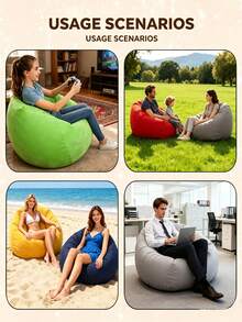 1pc Portable Inflatable Outdoor Lounge Chair, Soft Comfortable U-Shaped Bean Bag Chair, Breathable PVC Material, Ergonomic Design, Modern Seat, Lightweight Structure, Compact Cushion, Foldable Inflatable Outdoor Lounge Chair/Sofa, Suitable For Living Room, Balcony, Camping, Picnic, Outdoor Seating, Camping Chair - Multiple Styles - View 7