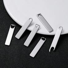 2Pcs Stainless Steel Blank Tags For DIY Crafts - Ideal For Keychains, Bookmarks, Dog Tags & Jewelry Making - Durable Metal Stamping Engraving Blanks With Pre-Punched Hole, Craft Tags - Stainless Steel Hang Tag - View 5