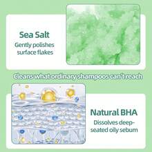 Rosemary Scalp Scrub & Exfoliator - For Fuller-Looking Hair - Sea Salt & BHA Scalp Treatment With Silicone Massage Brush - Deep Cleansing For Oily Roots - Rosemary - View 2