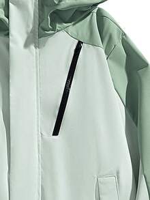 Men's Mint Green & White Contrast Hooded Casual Jacket Sports - Mint Green - View 8