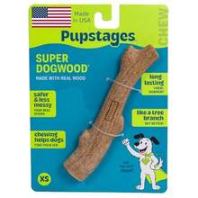 Super Dogwood Dog Chew Toy, Made In The USA Real-Wood Blend, Natural Wood Flavor Texture, Moderate Chewers, XS, 6 - XSmall Pack Of 1 - View 1