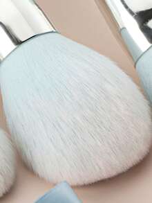 ronshadow 12 Stücke vollständiges Set weicher Make-up-Pinsel mit hellblauer Schleife Aufbewahrungstasche, enthält Punktierpinsel, Lidschattenpinsel, Concealer-Pinsel, Puderpinsel, Rouge-Pinsel, Make-up-Werkzeuge für Anfänger - Babyblau - Übersicht 4