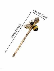 2pcs/6pcs Set Cute Elegant Bee Hair Clip Set: Crystal Glazed Bee Straight Hair Clips And Bangs Clips - Hair Accessories, Suitable For Formal Occasions, Weddings And Daily Wear, Summer, Holidays, Travel, Head Accessories, Claw Clips - A - View 5