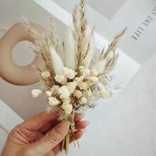 迷你人造花束 波西米亞風婚禮裝飾 男士胸花 桌上中心裝飾 蘆葦草 生日蛋糕裝飾 - Mix-G12 - 查看 4