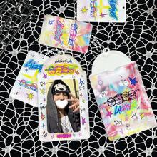 1pc Colorful Graffiti Photo Card Holder, Fun Rainbow Color Card Clip, K-Pop Album Attribute Card Holder, K-Pop Small Card Display, 3-Inch Photo Card Display, Idol Concert Support, IDOLME, PU Material, Suitable For 3-3.5 Inch Mini Photo Cards, Photo Cards, Idol Photo Cards, Trading Cards, Anime Game Card Collection, Keychain, Bag Pendant, Etc. - Card Cover - View 7