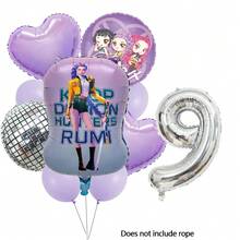 KPop Demon Hunters 酷女孩主題氣球生日派對裝飾，生日快樂氣球套組，完美的生日禮物，性別揭曉派對牆面裝飾氣球套組 - 套裝氣球 - 查看 14