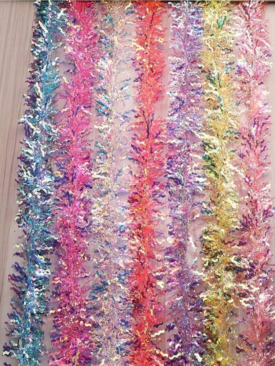 1pc 200cm Raindrop Glitter Edge Valentine's Day Wedding Gold Lace Baking Decoration Birthday Holiday Glitter Ribbon - Multicolor - View 1