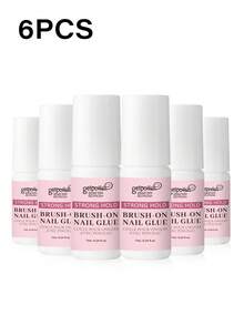 Super Strong Nail Glue, 6 Bottles/Set Fast Drying Nail Adhesive, Waterproof & Long Lasting, Suitable For False Nails - 7ml - View 9