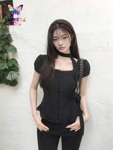 Women Blouses & Shirts - Black - View 2