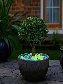 100/300/500pcs Of Large Glow-In-The-Dark Resin Pebbles, Suitable For Aquariums, Flower Pots, Vase Fillers, Wishing Bottle Fillers, Gardens, Lawns, Paths, Bonsai Soil, Glass Jars, Home Decorations, Night Lights, Wedding Tables, And Patio Decorations. - A - View 5