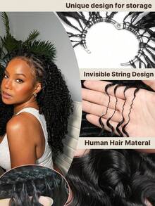 CEXXY Braided Human Hair Extensions In A Bohemian Style – Carefully Crafted From 100% Real Human Hair. This Extension Product Consists Of Naturally Curly Burmese Hair. Specifications: 50 Grams / 40 Pairs. - Natural Black - View 3