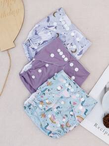 3pcs/Set Waterproof Baby Cloth Diapers - Multicolor - View 12
