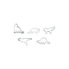 Dinosaur Cookie Cutters Set, 5 PCS Set Dinosaur Shaped Stainless Steel Molds Cookies, Biscuit, Vegetable, Fruit, Baking Pastries Doughs - 5 PCS Dinosaur - View 1