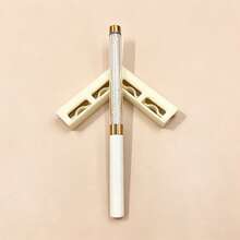 White Rhinestone Acrylic Nail Art Pen, Fine Tip (10mm), Suitable For French Manicure And Detail Painting - White - View 2