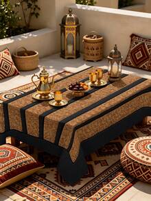 1/2pcs Tablecloth, Striped Texture Tablecloth Polyester Material Suitable For Round Square Dining Tables Kitchen Restaurant Coffee Table Desktop Decoration Picnic Camping Country Farmhouse Style Multi-Scene Application Desktop Protection Holiday Arrangement Simple Retro Design Warm Home Atmosphere Enhance Dining Experience - Multicolor - View 17