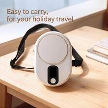1 pieza Ventilador de cuello portátil, Ventilador multifuncional 3 en 1 recargable por USB - Escritorio, Cuello, Colgante de cintura, Ventilador de mano mini con 5 niveles de velocidad del viento, Pantalla digital LED, Batería de larga duración de 3000mAh, Adecuado para uso en interiores y exteriores - Montado en la cintura - Ver 7