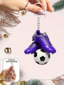 1pc Random Color 10/20pcs Mixed Pack 2D Flat Exquisite World Cup Soccer Ball & Soccer Shoe Keychain, Bag/Car/Phone/Key Decoration, Perfect Gift For 2026 World Cup, Teacher Appreciation, Father's Day - One Size Fits All - View 5