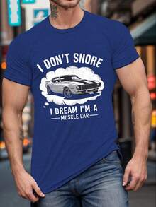 Camiseta casual de manga corta para hombre, adecuada para el verano, con estampado de un coche deportivo Gollum. - Negro - Ver 3