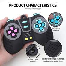 Game Console Shaped Silicone Teether, Simulated Game Console Teether, Pressing Sensory Teether, Suitable For Babies 0+ - Game Console Teether - View 4