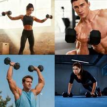 Hex Dumbbells 2.5/5/7.5/10/12.5/15/17.5/20/25 Kg, Non-Slip Coating, Ergonomic Handle, Rubber Dumbbell Set, Dumbbell Combination, Strength And Cardiovascular Training, Suitable For Home And Gym Use - 5公斤 x2 - 查看 8