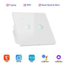 Smart WiFi Touch Wall Light Switch, 1/2/3/4 Gang Tempered Glass Panel, App Remote Control, Alexa Home Tuya Voice Control, Timer Countdown, LED Backlight, Neutral Wire Required, For Bedroom Living Room Home Lighting - Multicolor - View 18