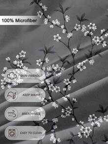 3件組花卉枝葉植物印花被套組，超柔軟透氣高級四季床品，可機洗，耐褪色、防起球、防縮水、防皺，時尚波希米亞/鄉村/現代簡約臥室裝飾，適用於特大/大/全/雙人床，適合居家、宿舍、公寓、客房、度假出租及禮品 - 彩色 - 查看 5