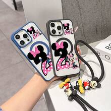 This Disney Mickey Mouse Pattern Lanyard Phone Case Features A Strong Magnetic Closure And Full Coverage Of Acrylic And TPU Material. It's Shockproof, Lightweight, And Suitable For IPhone17/16/11/13/15/15 Plus/15 Pro/15 Pro Max/12/14 Pro Max/11 Pro Max/12 Pro/12 Pro Max/13. It's A Popular Birthday Gift, Business Gift, Durable, Stain-Resistant, And Fingerprint-Resistant New Phone Case For Men And Women. It Also Includes A Mickey Mouse Phone Case And Mickey Mouse Doll Bracelet. Compatible With SamsungGalaxy S20, S21, S22, S23, And S24 Series. It's The Perfect Gift For Friends And Family. This Stylish Phone Case Is Fun, Lightweight, And Durable. IPhone17 Pro Max Phone Case, Minnie Phone Case. - Trong sáng - Xem 9