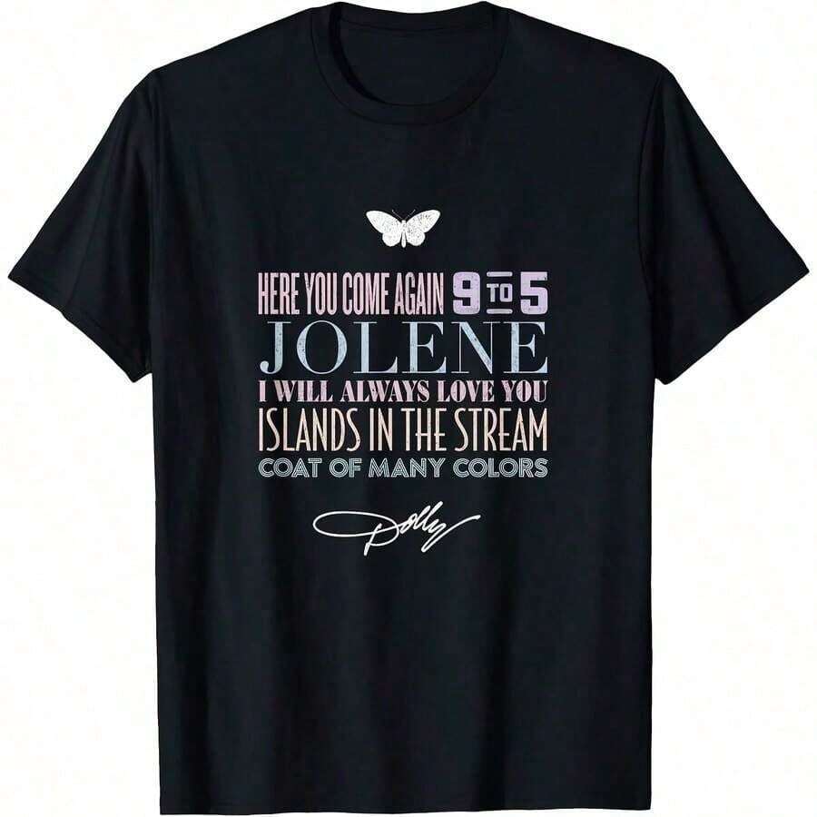 Dolly Parton Premium T-Shirt With Greatest Hits - Friendly - 黑色 - 查看 1