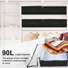 Bolsa de almacenamiento debajo de la cama de 90L/75L, contenedor de almacenamiento debajo de la cama de gran capacidad, con asa reforzada, caja de almacenamiento de tela plegable con ventana transparente, caja de almacenamiento debajo de la cama, caja de almacenamiento de armario, bolsa de almacenamiento plegable debajo de la cama - Multicolor - Ver 8