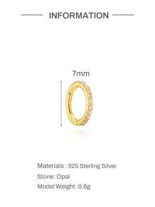 SereneSpark 1 chiếc bông tai vòng huggie nhỏ mạ vàng 18K bạc sterling 925 đính đá opal pave, không gây dị ứng chống xỉn màu, size 6/7/8mm, đeo được cho helix, tragus, conch và dái tai, bông tai xếp chồng thanh lịch cho hằng ngày, công sở, đám cưới, tiệc tùng và du lịch, quà sinh nhật và quà cưới lý tưởng cho nàng - Vàng - Xem 10
