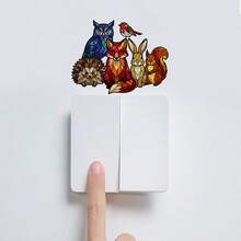 1片秋季動物牆貼,可愛動物家庭開關貼紙,自黏式牆貼,單次使用,適用於客廳、臥室、辦公室,秋季豐收裝飾,適合作為送給朋友的禮物。感恩節家居裝飾 - A - 查看 6