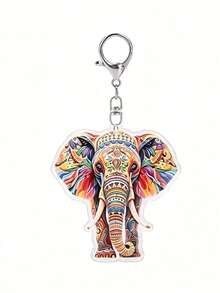 Gantungan Kunci Pola Gajah Warna-warni Lucu 2D Datar, Kompatibel dengan Ransel, Kunci, Dompet - Gantungan Kunci Gaya Lucu, Sempurna untuk Digantung di Tas dan Kunci Mobil, Juga Cocok untuk Ransel dan Tas, Tidak Membutuhkan Baterai, Hadiah Hari Valentine, Aksesori Mobil Praktis, Aksesori Dompet dan Ponsel Wanita, Hadiah untuk Teman, Aksesori Pesta, Suvenir, 2D Datar - MultiWarna - View 12