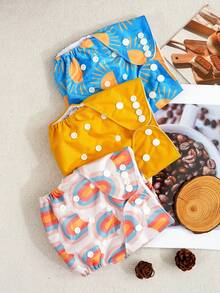 3pcs/Set Waterproof Baby Cloth Diapers - Multicolor - View 10