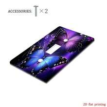 1pc Purple Blue Butterfly Wall Plate Cover 2D Flat Printed Switch Panel Cover Tool-Free Installation Universal For Single/Double Rocker Switches Bedroom Outlet Decorative Cover - A - View 9