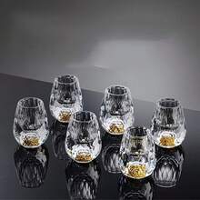 Hua 水晶金山威士忌杯 0.5oz/15ml 家用葡萄酒杯 高端酒吧用品套組 精緻手工烈酒杯 適用於伏特加與居家吧台裝飾 - 查看 2